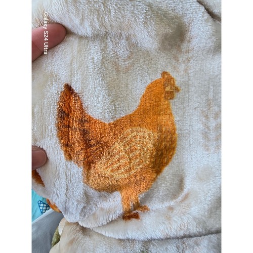 Harvest Falls Luxe Plush Throw Blanket 60x70 Chicken Sunflower Fall - Picture 3 of 4
