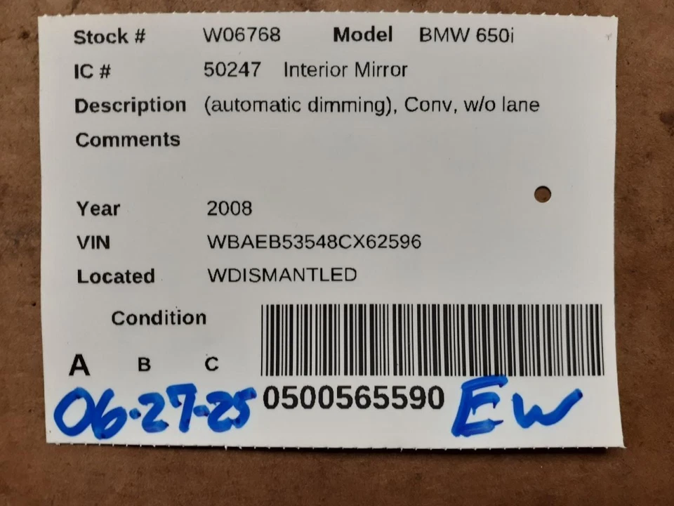 Espelho retrovisor com escurecimento automático compatível com 09-16 BMW Z4 2110179 - Imagem 4 de 4