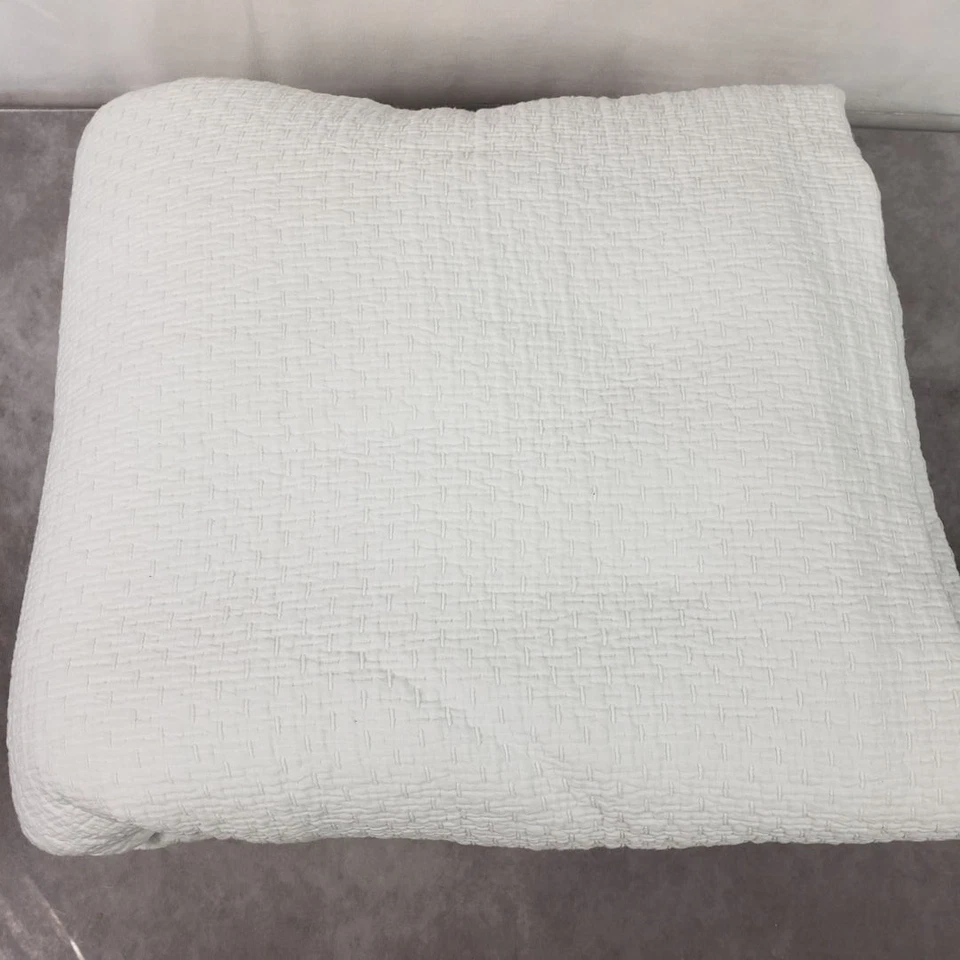 Manta acolchada Ralph Lauren Brooks completa/queen blanca de algodón 96 x 96 Foto 2 de 4