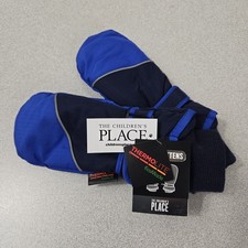 The Children  s Place Toddler L 4T-5Y Boy Blue Black Thermolite Snow Mittens