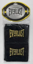 EVERLAST VINTAGE BLACK BOXING SPORTS WRISTBANDS-MARTIAL ARTS-MMA-RUNNING-GYM-NEW