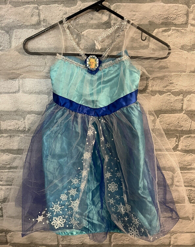 Disney Frozen Elsa Blue/Teal/Tulle Dress Up Halloween Costume Dress Size 4-6X - Picture 4 of 12