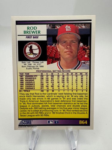 1992 SCORE BASEBALL CARDS #'S 751-999 NMMT - YOU PICK - Picture 238 of 296