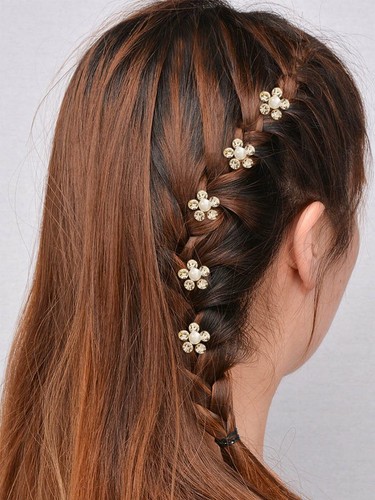 Rhinestone Bride Wedding Hair Pins Pearl Bridal Hair Pieces Flower Hair Clips... - Picture 3 of 7
