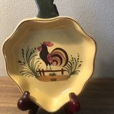 Vintage Country rooster made in Italy spoon rest ,garnish dish or decor (B1)
