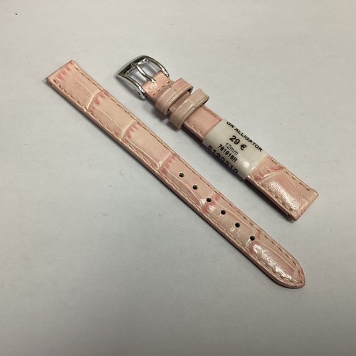 Bracelet De Montre ZRC En Cuir Grain Alligator - Largeur 18 Mm, Couleur Rose - Neuf Avec étiquettes