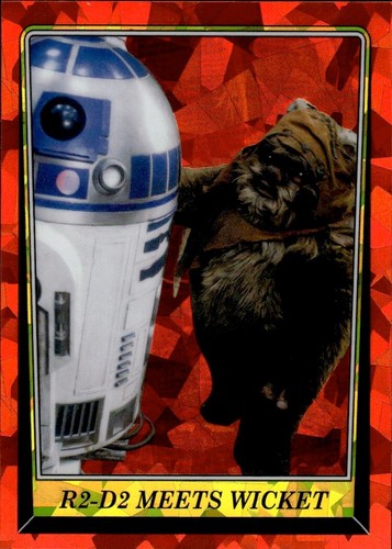 2023 Topps Chrome Sapphire Edition Star Wars ROTJ R2-D2 MEETS WICKET #91 Base - Bild 1 von 2
