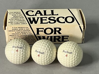 Westinghouse Call Wesco for Wire Golf Ball Sleeve Box Vintage Advertising Logo 