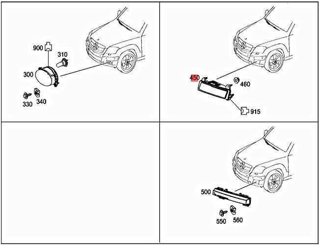 For Mercedes-Benz GLK350 Daytime Running Light Assembly 2010 2011 2012 Passenger Side | MB2563104 | 164 906 02 51