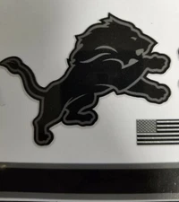 DETROIT LIONS Solid Black Mini Size Football Helmet Decal