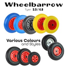 Tyre Wheelbarrow Trolley Cart Solid Rubber Puncture Proof Tyre Shaft 3.5 - 4.8
