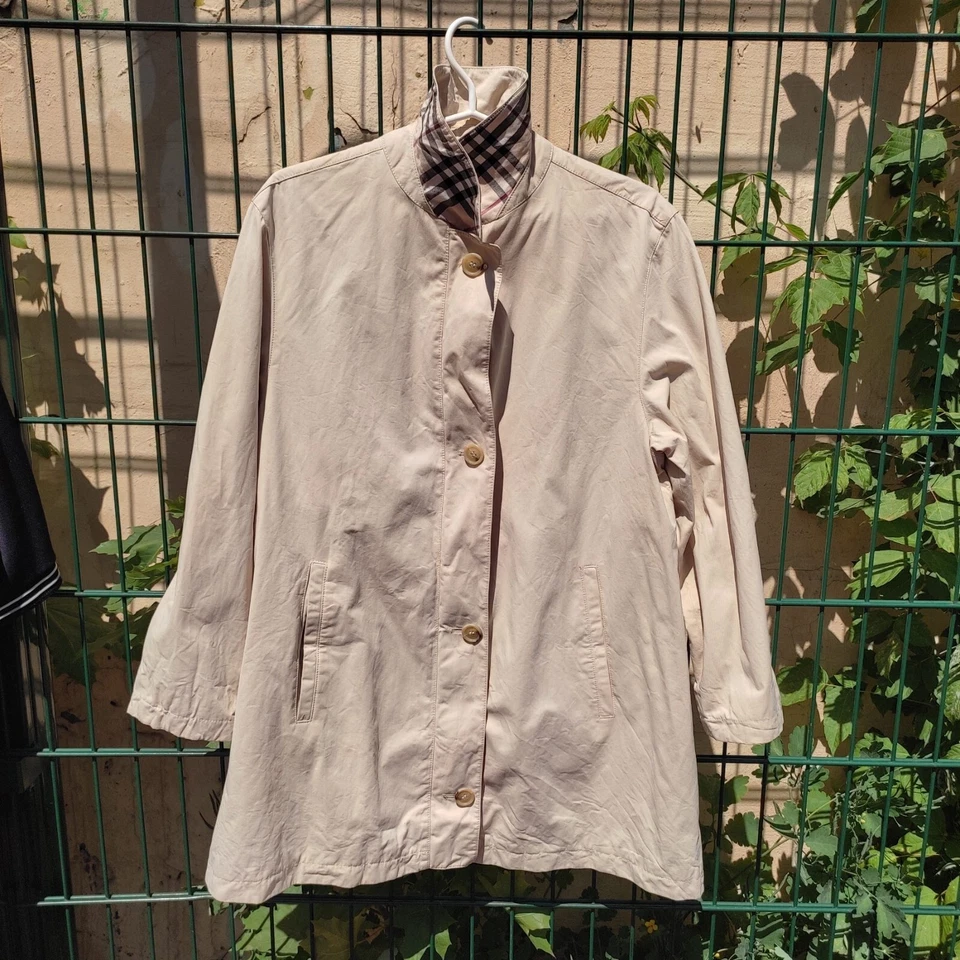 Burberry London Mujer Vintage Abrigo Ligero Chaqueta Cuadros Foto 2 de 4