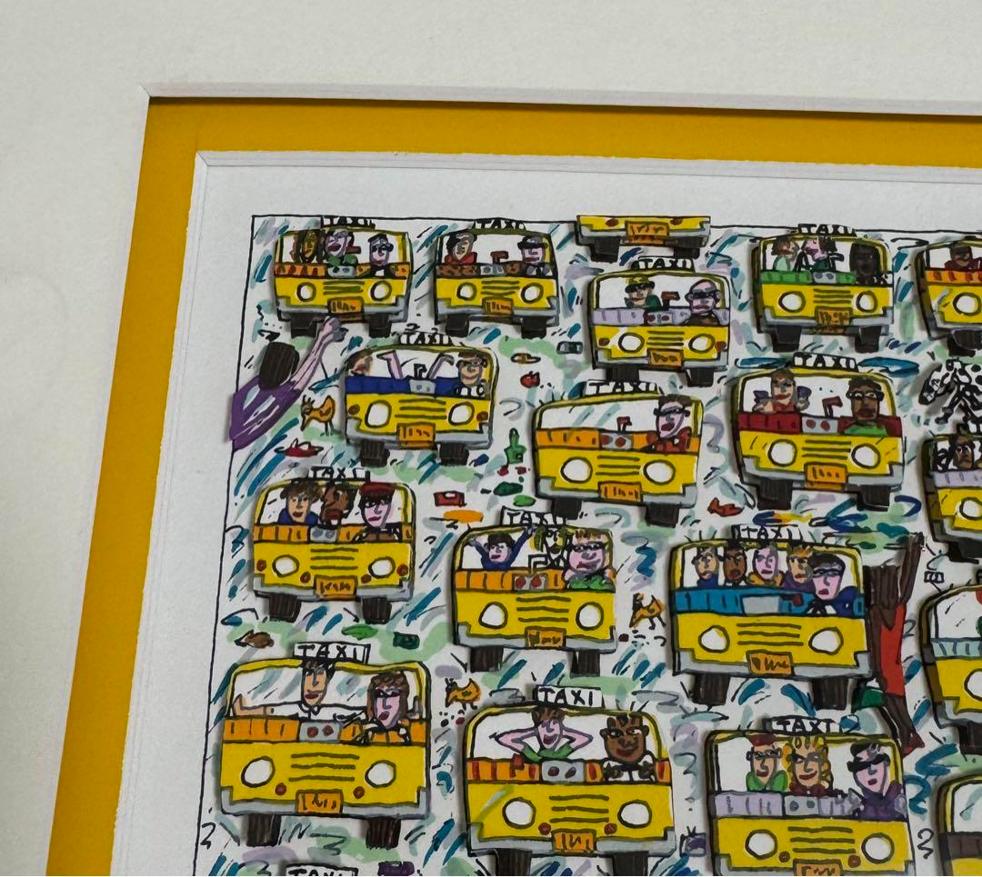 james rizzi TAXI IN THE RAIN 1993-3D silkscreen Yellow Rare | eBay