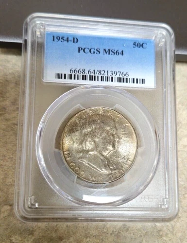 Ugly Toner 1954-D Franklin Half Dollar - MS64 - PCGS - Just Plain Butt Ugly
