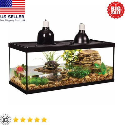 Deluxe Aquatic Glass Turtle Tank W/ Water Filter Entertainment Offices 20 Gal US