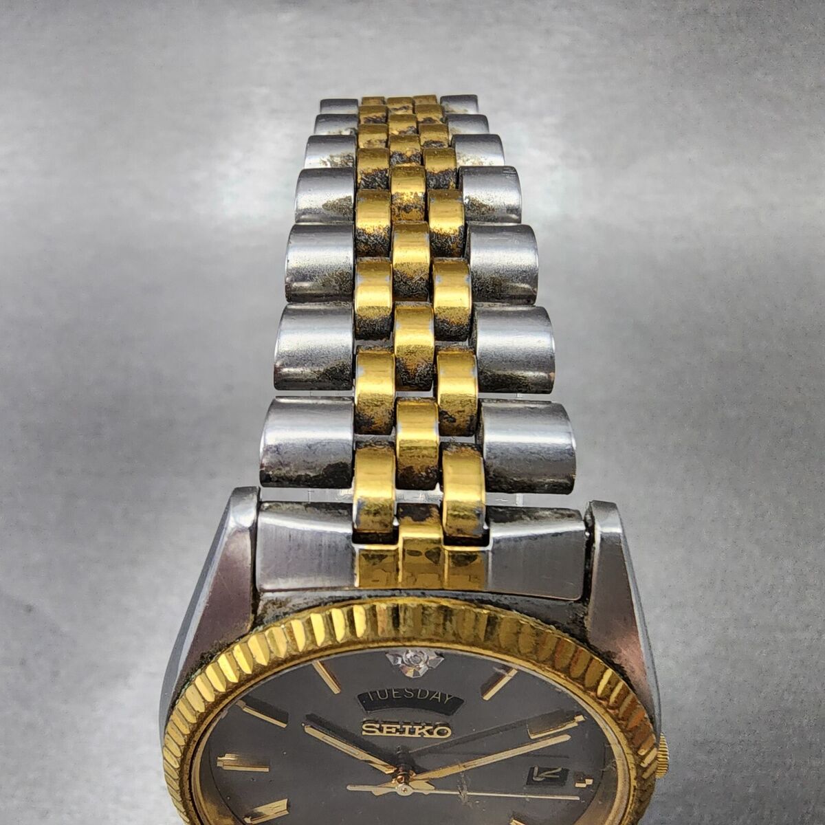 VTG Seiko President Watch Men 36mm Gray Dial Two Tone VTG Seiko President Watch Men 36mm Gray Dial Two Tone