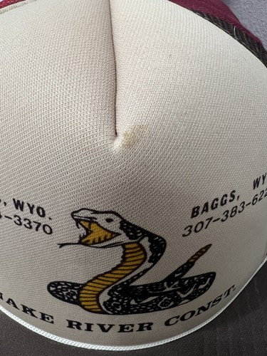 VTG Snake River Construction Trucker Cap Mesh Back Rattlesnake Rawlins Baggs WYO - Picture 4 of 9