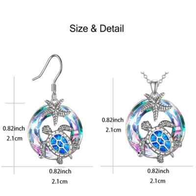 Turtleland Rainbow Mystical Fire Topaz Sea Turtle Stud Earrings – 925 Sterling Silver