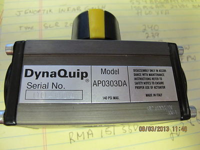 DYNAQUIP AP0303DA PNEUMATIC ACTUATOR 142PSIG 10BAR -4-176DEG F [D1B1]