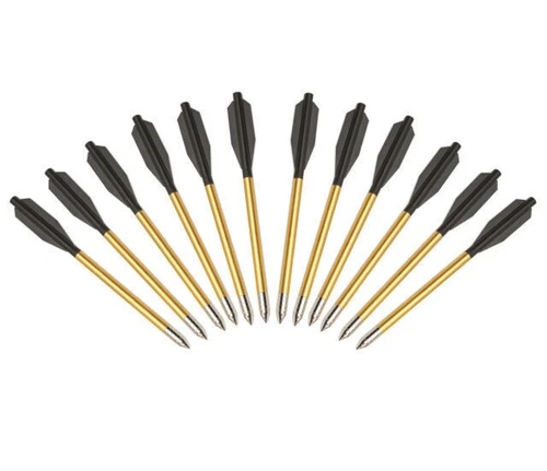 12pc Metal Arrow Bolts For 50, 80 LB Hunting Crossbow Replacement Arrows Bows