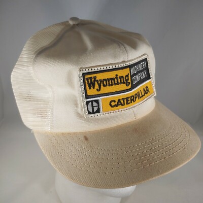 80“-90s“ CAT TRUCKER MESH CAP used USA製 Vintage Caterpillar Cat Michigan Camo Mesh Trucker Hat USA