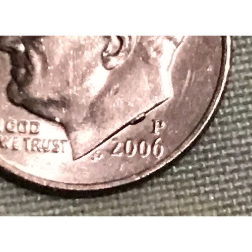 2006 P Roosevelt Dime Error Coin Die Chip Neck - Picture 2 of 5