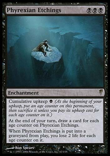 1x Tarjetas de tarjeta Phyrexian Etchings Coldsnap MtG negras mágicas raras de 1 x1 - Imagen 1 de 1