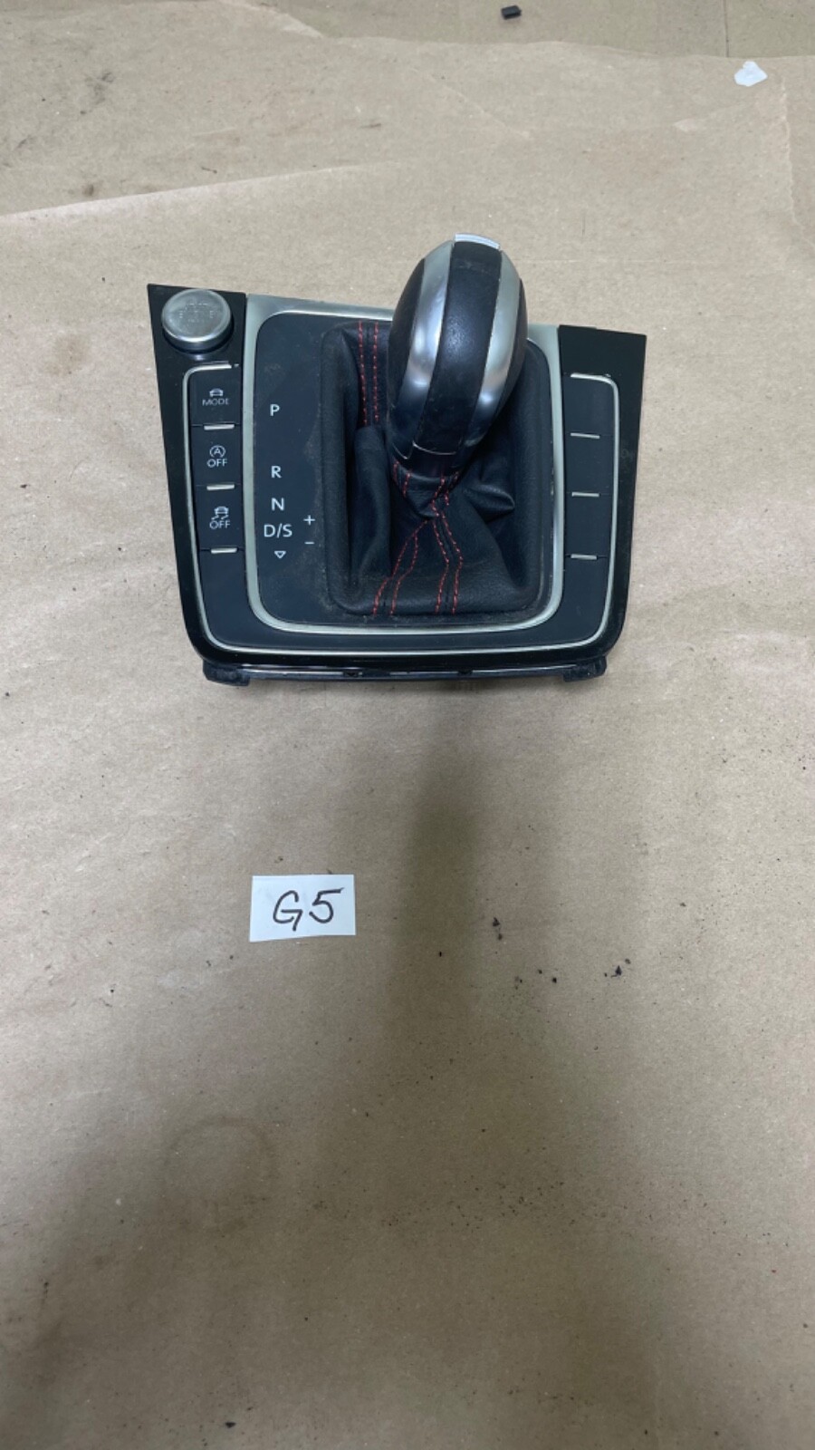 MK7 VW GTI DSG Automatic Shift Knob W/ Boot Shifter Red Stitching Oem