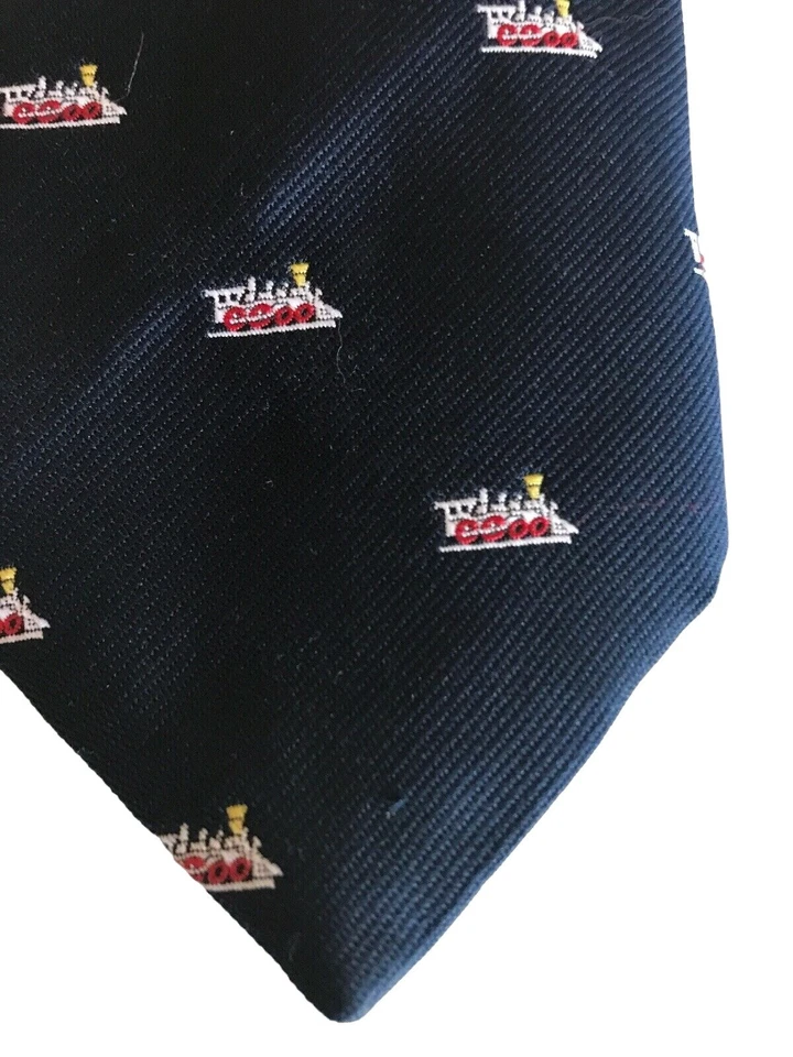 Fieldcrest Cannon Logo Azul Marino Poliéster Corbata Tren Estampado Foto 2 de 3