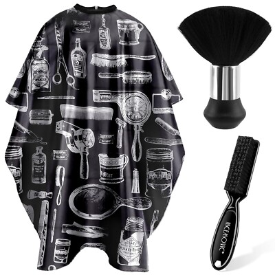Capa de peluquero para cortar el pelo con cepillo para polvo para el cuello