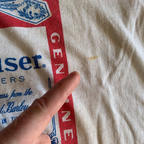 70s VINTAGE BUDWEISER BEER RINGER T-SHIRT MEN SZ M DISTRESSED THIN BUD LIGHT 80s - Picture 4 of 7