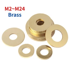 BRASS FLAT WASHERS M2 M2.5 M3 M4 M5 M6 M8 M10 M12 M14 M16 M18 M20 M22 M24