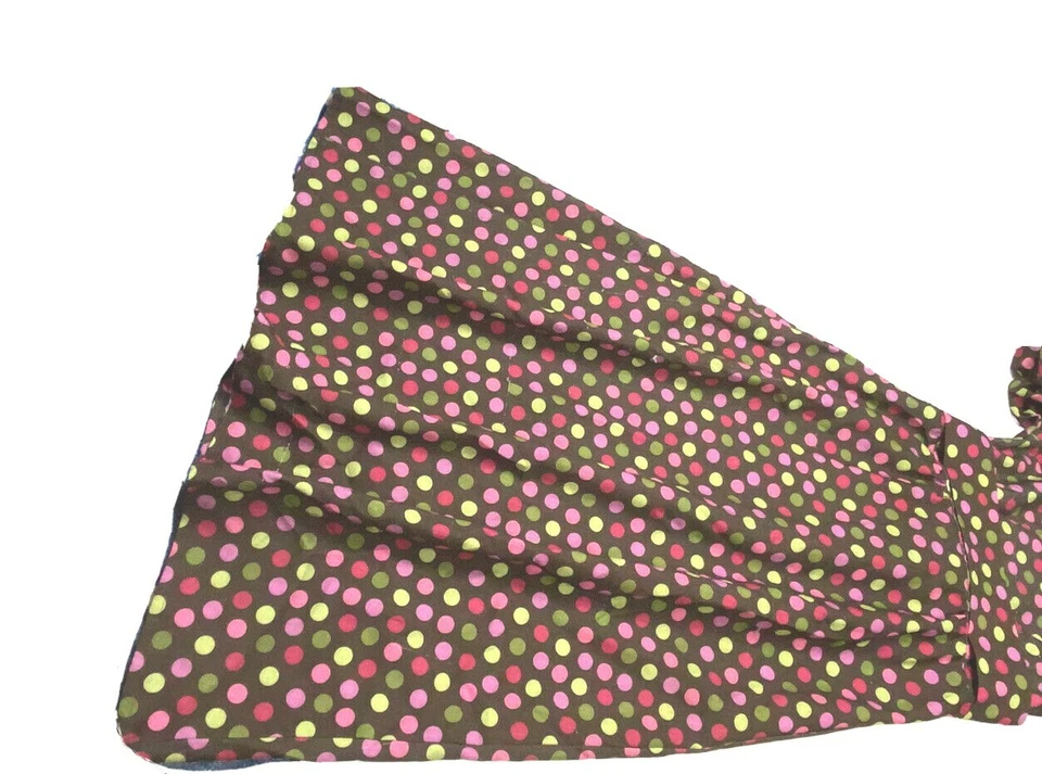 Maxi Vestido Vintage Años 50 Lunares Largo Rosa Marrón Verde Retro Antiguo Pasado de Moda Criada Foto 3 de 4