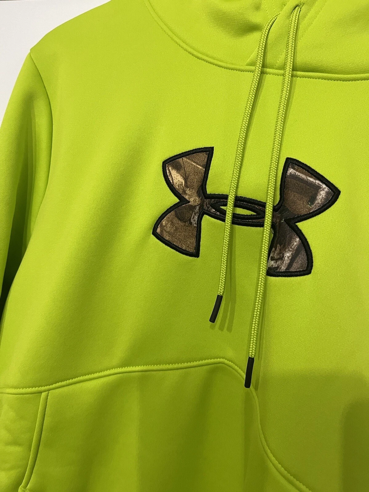 VETEMENTS Felpa con cappuccio Under Armour da uomo verde sciolto media alta visibilità caccia