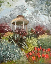 Garden Oil Painting Original Botanical Flower Landscape Impressionist Wall Art