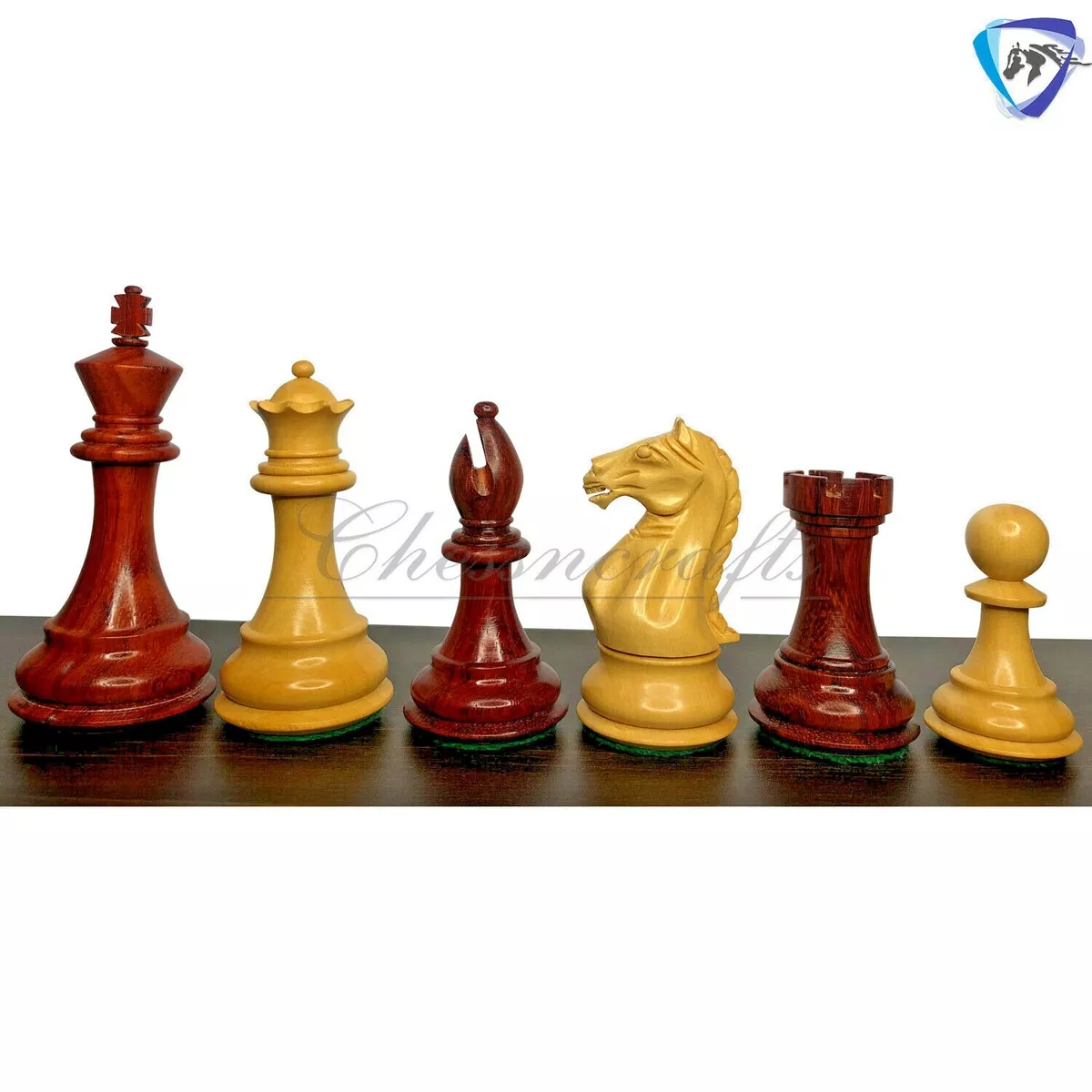 Combo of Knight & Pawns Chess Pieces in Bud Rosewood & Box