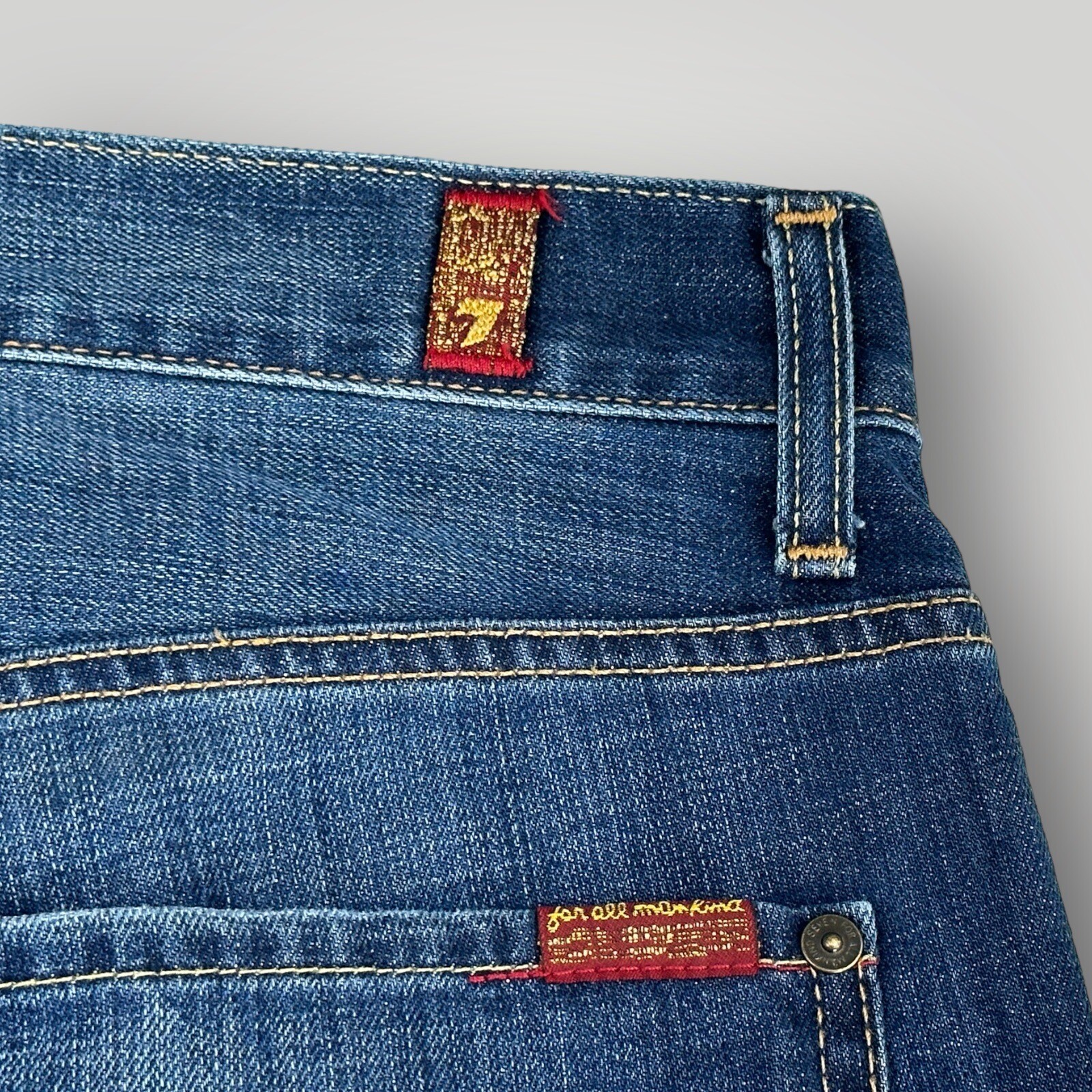 7 For All Mankind Brett Bootcut Men's Size 33 Blue (36X33) Mid Rise Med Rinse