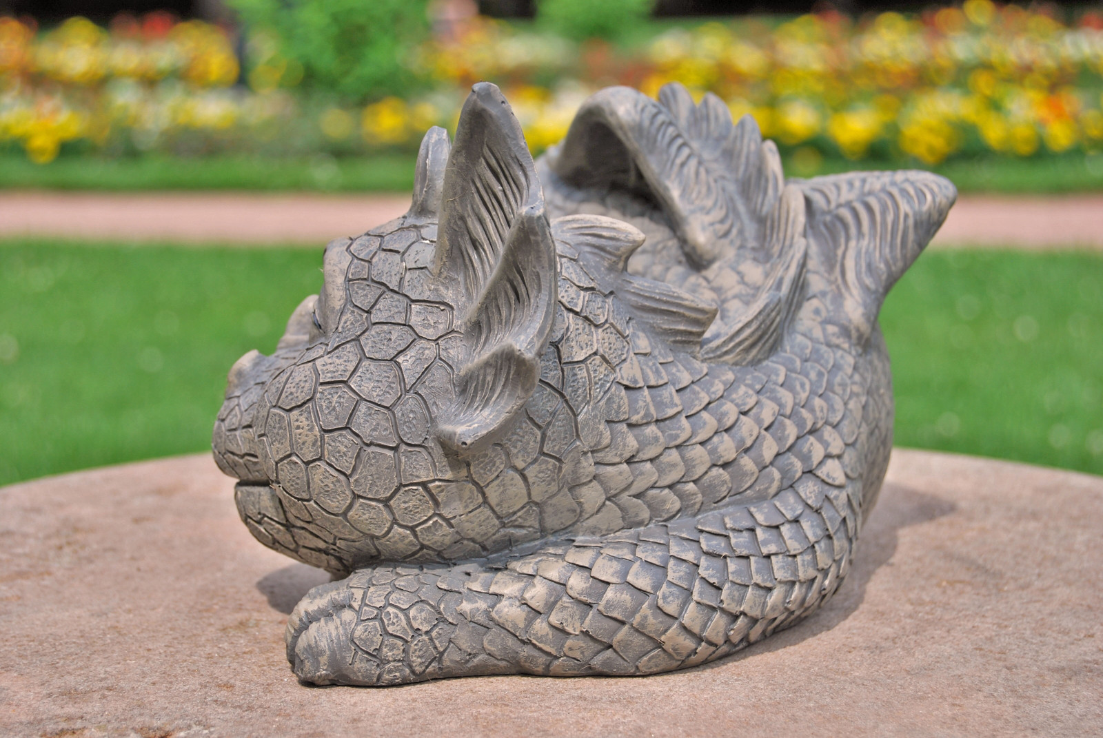 Gartenfigur Drachen-Katze – Fantasy Deko Drache, 27 Cm, Wetterfest, Handbemalt
