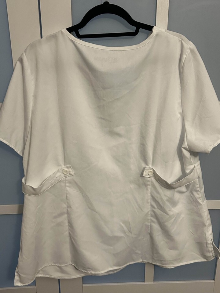 Grey's Anatomy Women's White Scrub Top Size 2XL w/ Pockets eBay