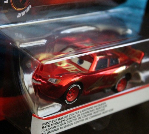 Disney CARS: Red-Chrome Rust-Eze RACING CENTER Lightning McQUEEN, 1:55 Scale - Picture 3 of 4
