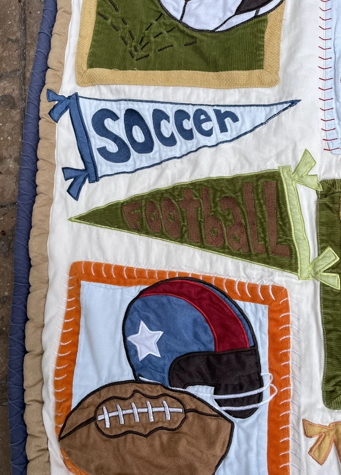 Детское одеяло Small Wonders спортивные мячи футбол футбол и т. д. декор 28x36 дюймов - Изображение 3 из 4