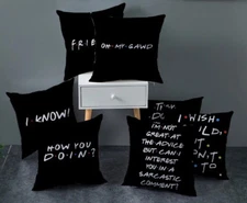 Friends TV Series Cushion Covers Pillowcase Quotes Prints Novelty Fun Decor Gift