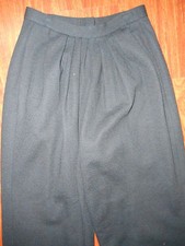 DONNA KARAN WOMENS DRESS CAUSAL PTEATED STRETCH PANTS BLACK Sz 12 MEDIUM WOOL