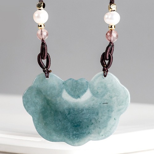Natural Grade A Jade Jadeite Men Women Heart Flower Ruyi Lock Pendant ...