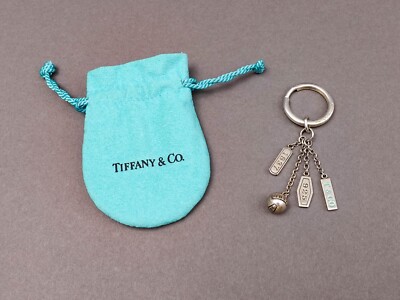 Tiffany & Co. 1837 Sterling Silver Dangle 4 Charm Key Ring