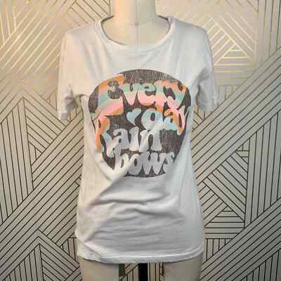 NWT Chaser Every Day Rainbows Graphic Tee Shirt Good Vibes Happy Size S