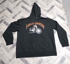 New Harley-Davidson Men's Hooded Sweatshirt, Bar  Shield Zip Black Hoodie Sz XL