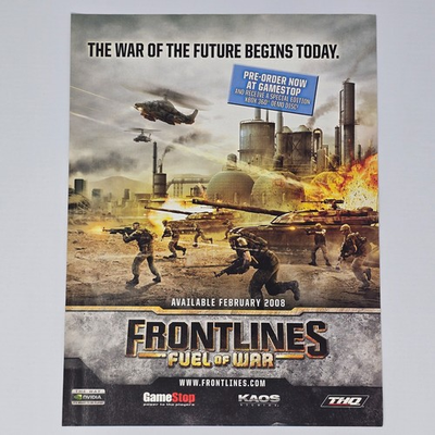 #ad Frontlines Fuel Of War Xbox 360 PC The Future Begins Print Ad Poster $14.96