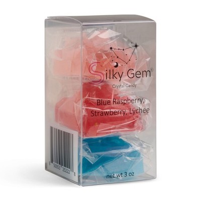 Silky Gem Crystal Candy Signature Blue Raspberry, Strawberry, Lychee Flavors 3oz