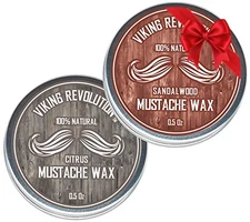 Viking Revolution Mustache Wax 2 Pack Citrus Sandalwood Style